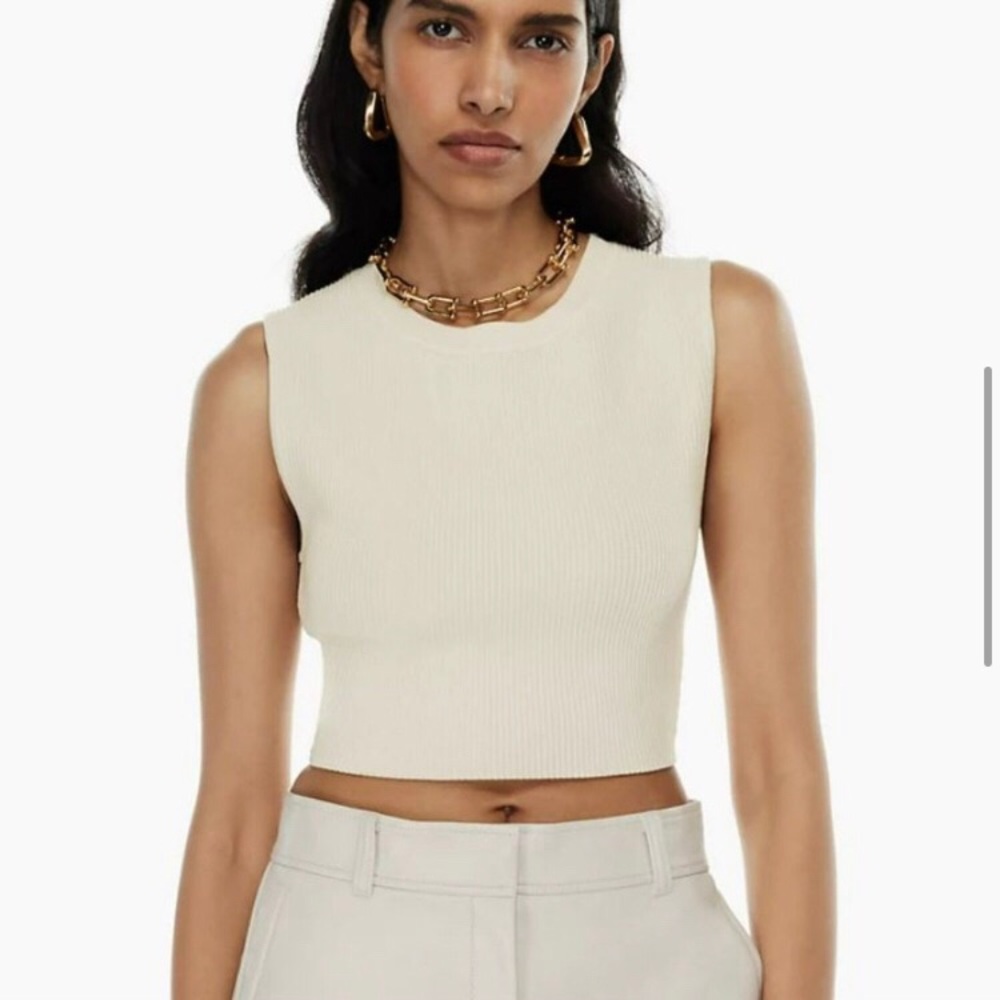 nwot Babaton sculpt knit muscle tank S matte pearl